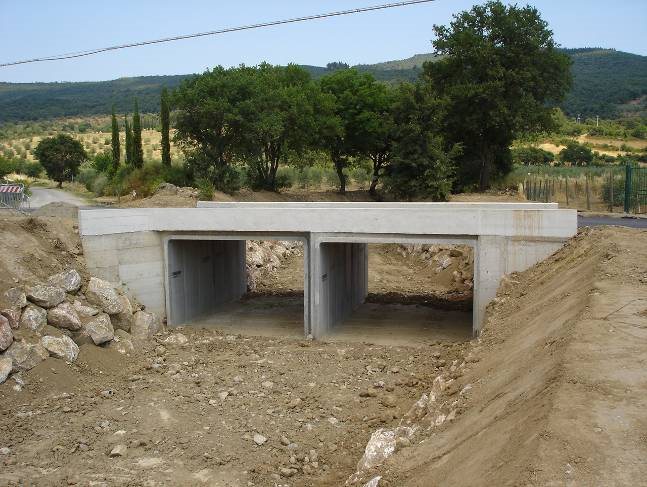 Ricostruzione del ponte - manufatti scatolari vista di valle